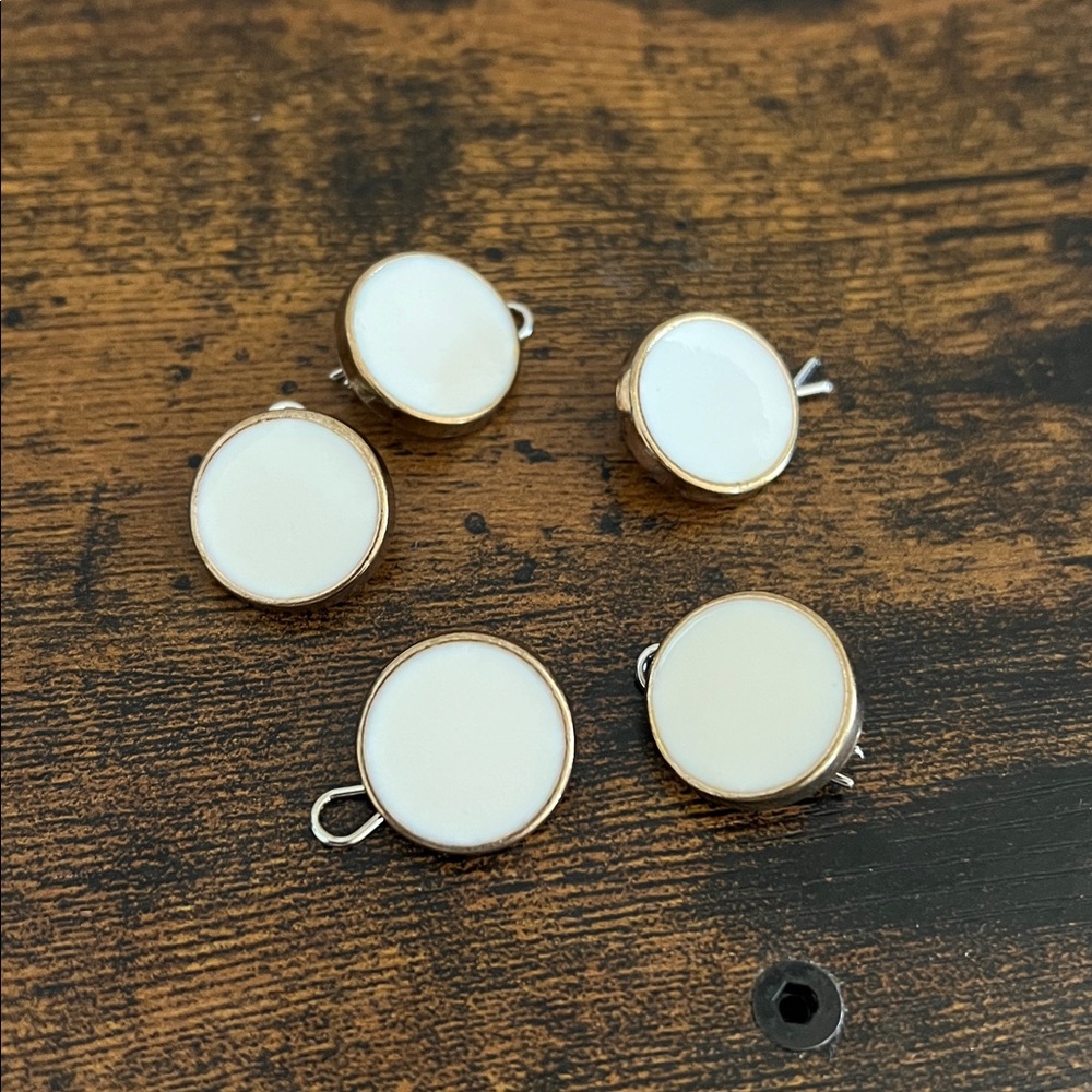 Buttons White Gold Craft Sewing